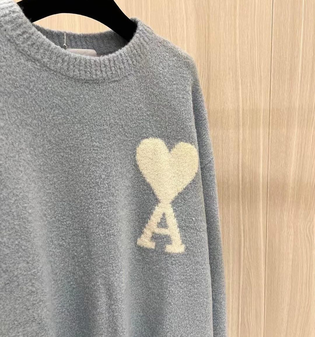 AMI PARIS cloudy wool logo sweater