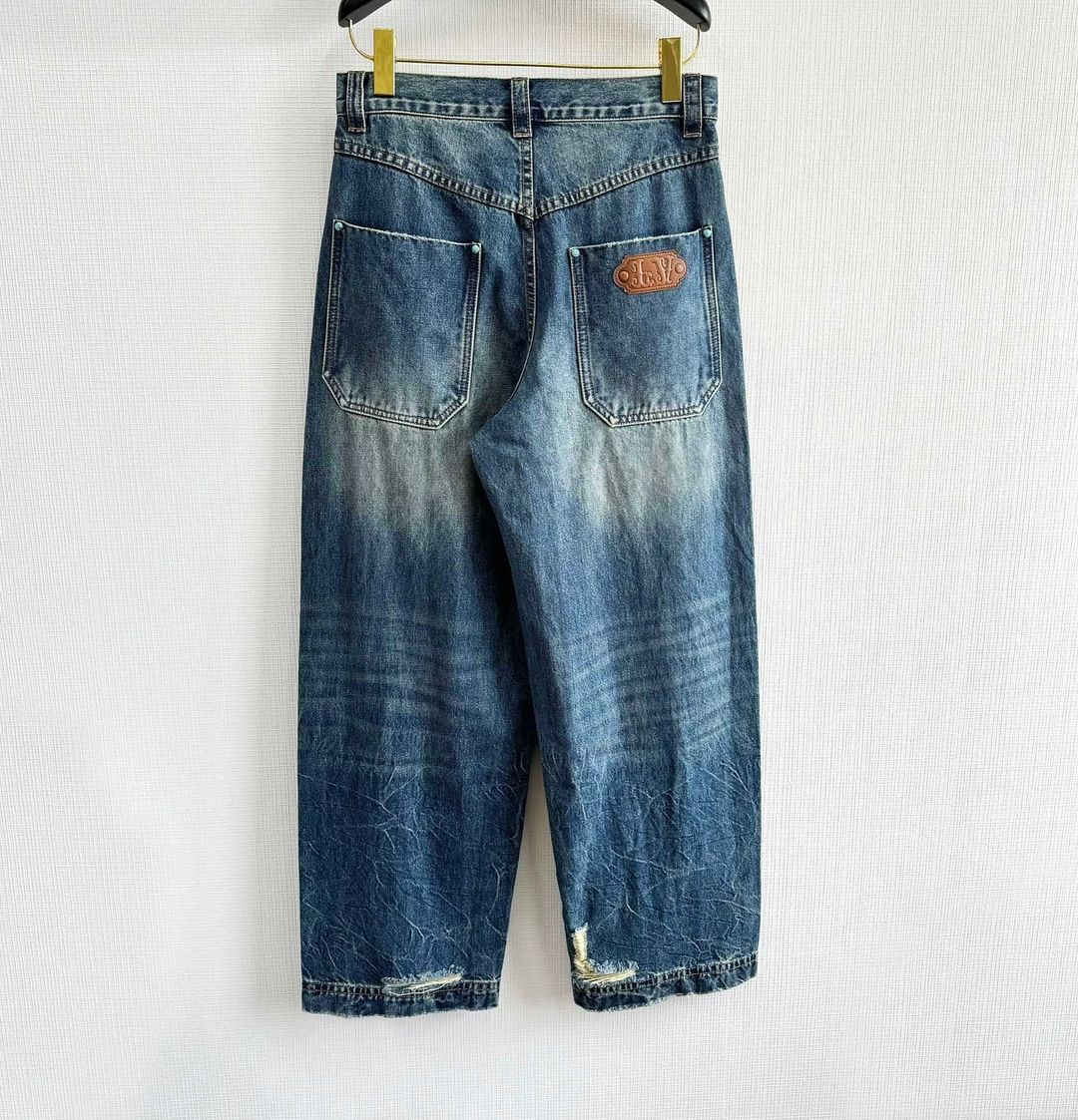 Lv Washed Denim Workwear Pants