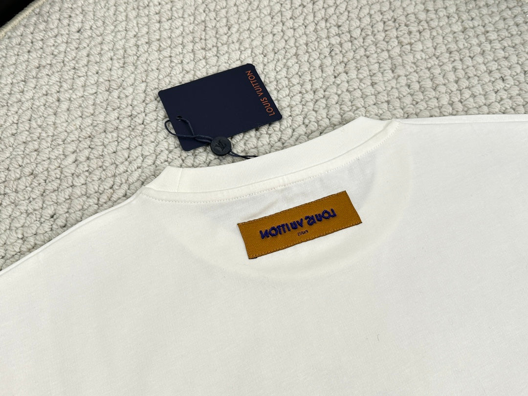 Lv Short-Sleeved Damier Wool Shirt