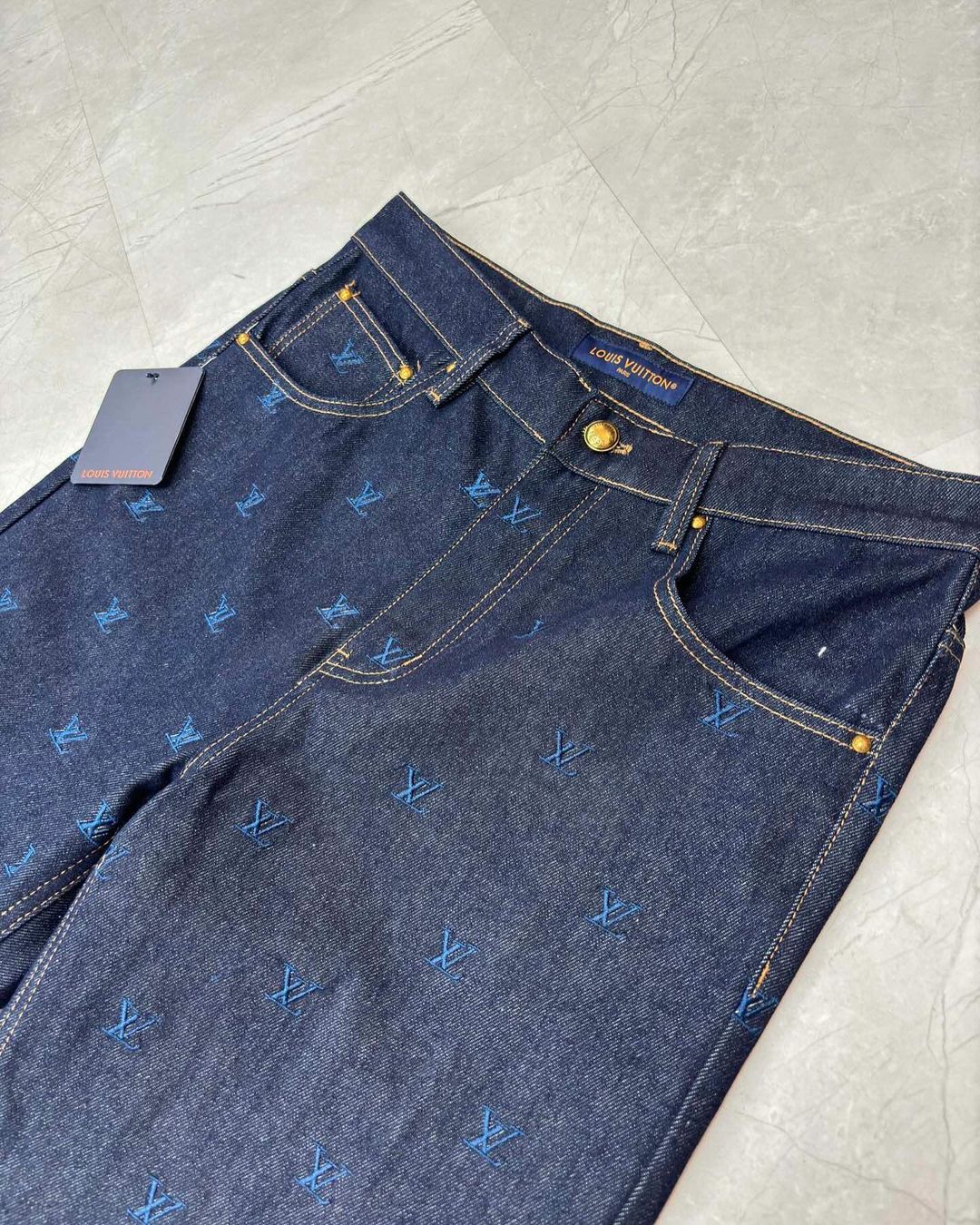 LV Denim Monogram Carpenter Pants