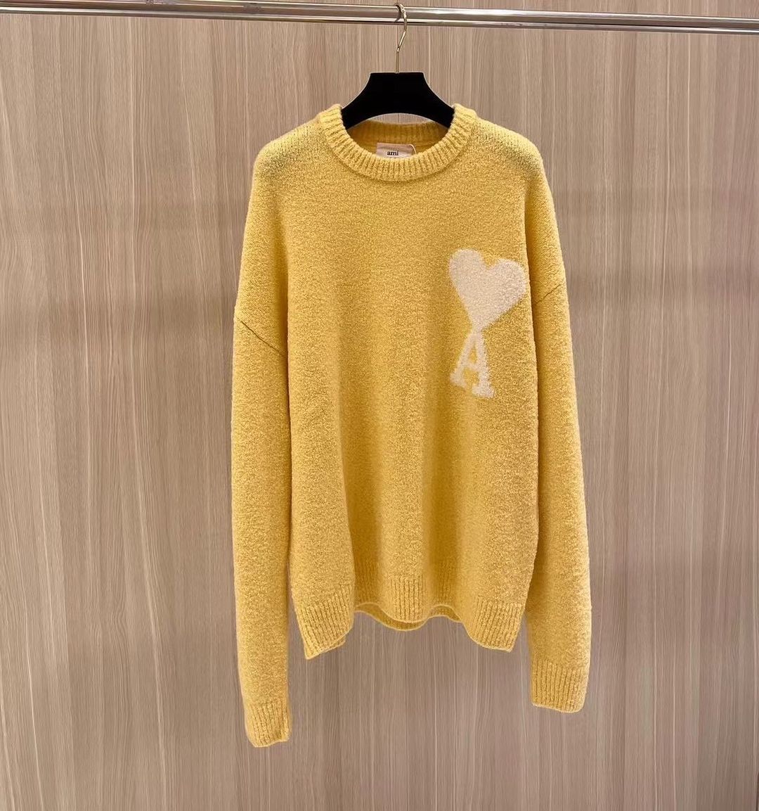 AMI PARIS cloudy wool logo sweater