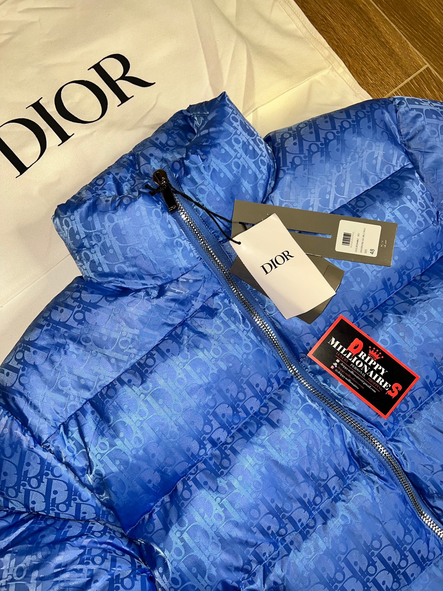 DIOR OBLIQUE DOWN JACKET BLUE