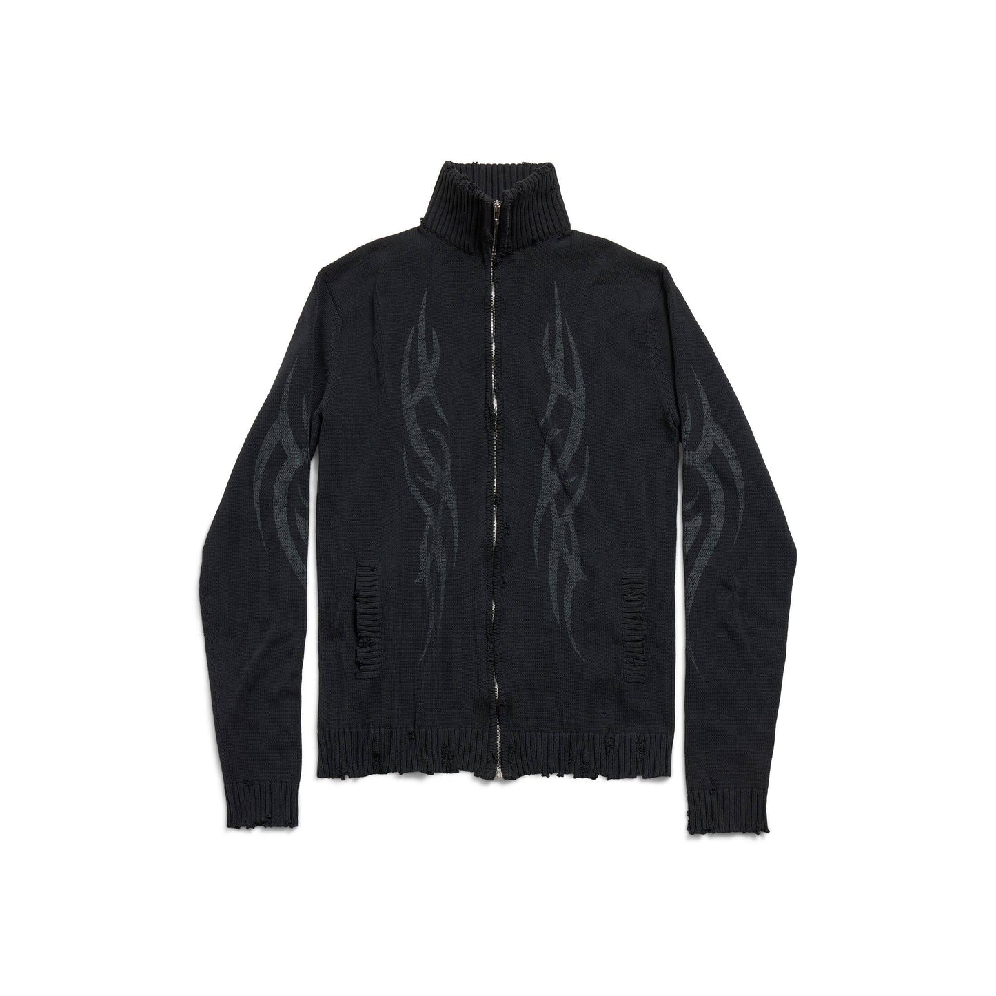 Balenciaga MEN'S Y2K ZIP-UP CARDIGAN IN BLACK