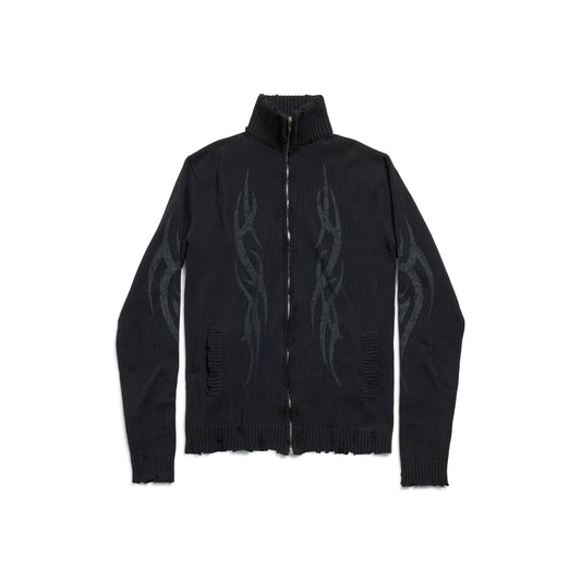 Balenciaga MEN'S Y2K ZIP-UP CARDIGAN IN BLACK