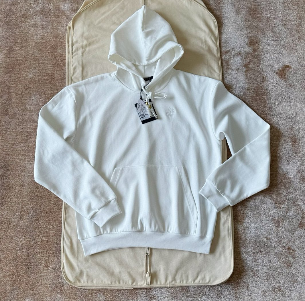 Lv Embroidered Jersey Hoodie