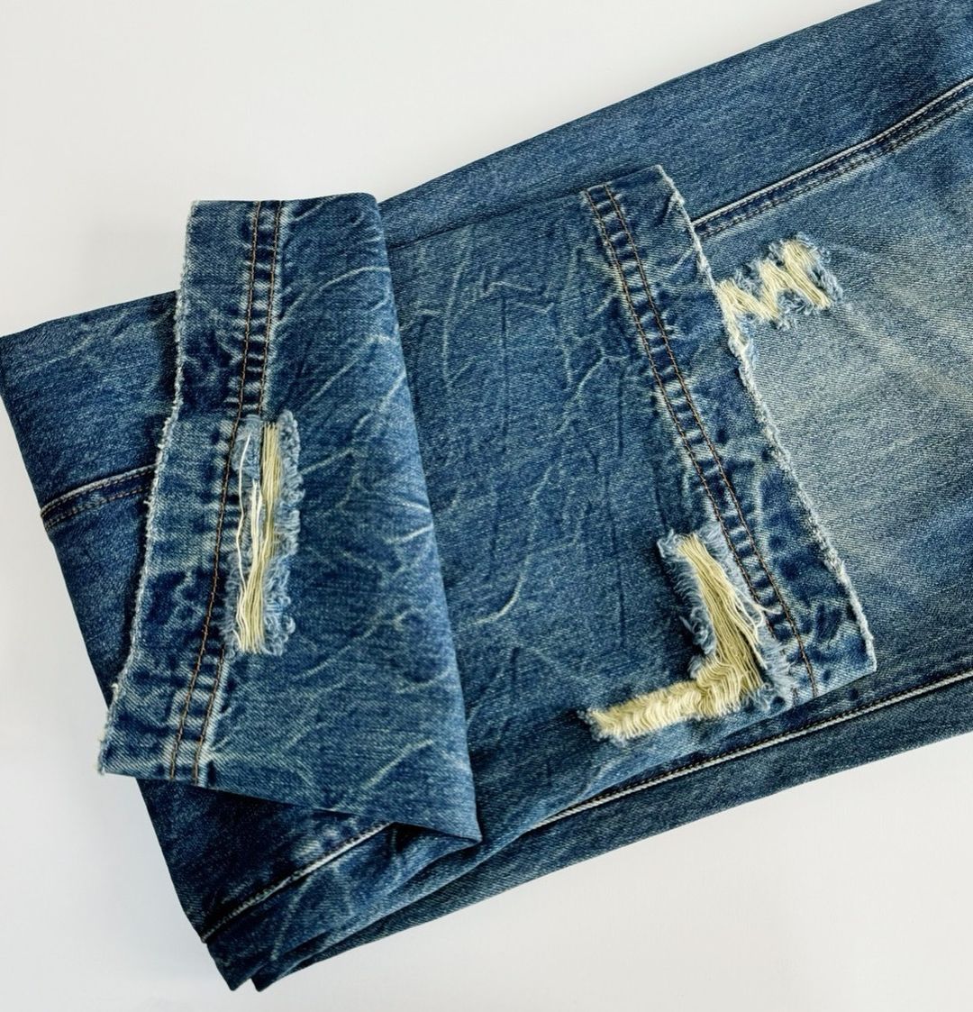 Lv Washed Denim Workwear Pants