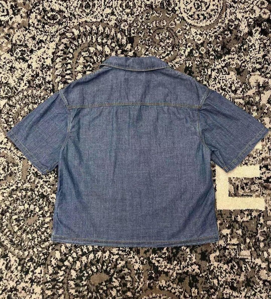 Prada Denim Shirt And Shorts Set