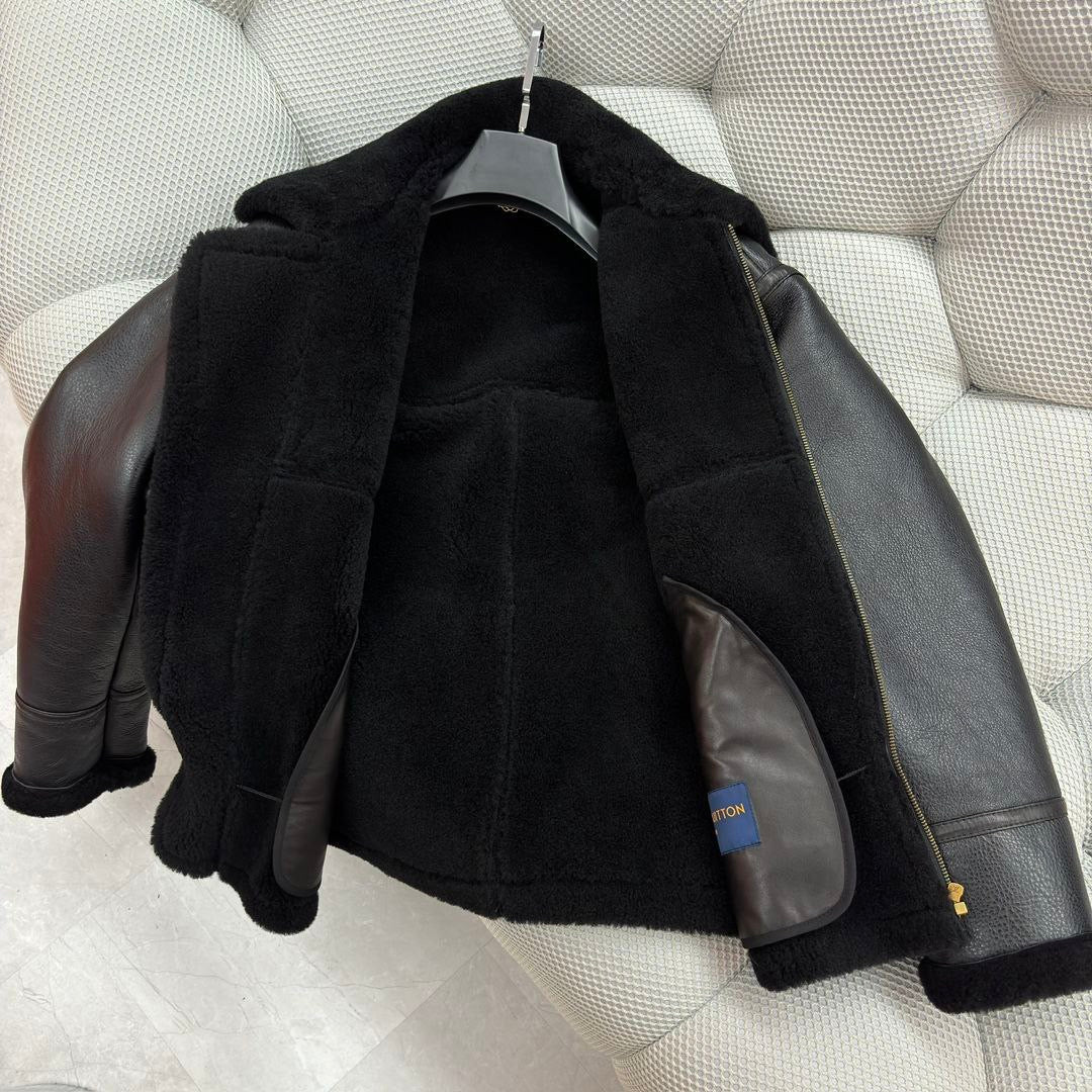 LV Shearling Embossed Jacket