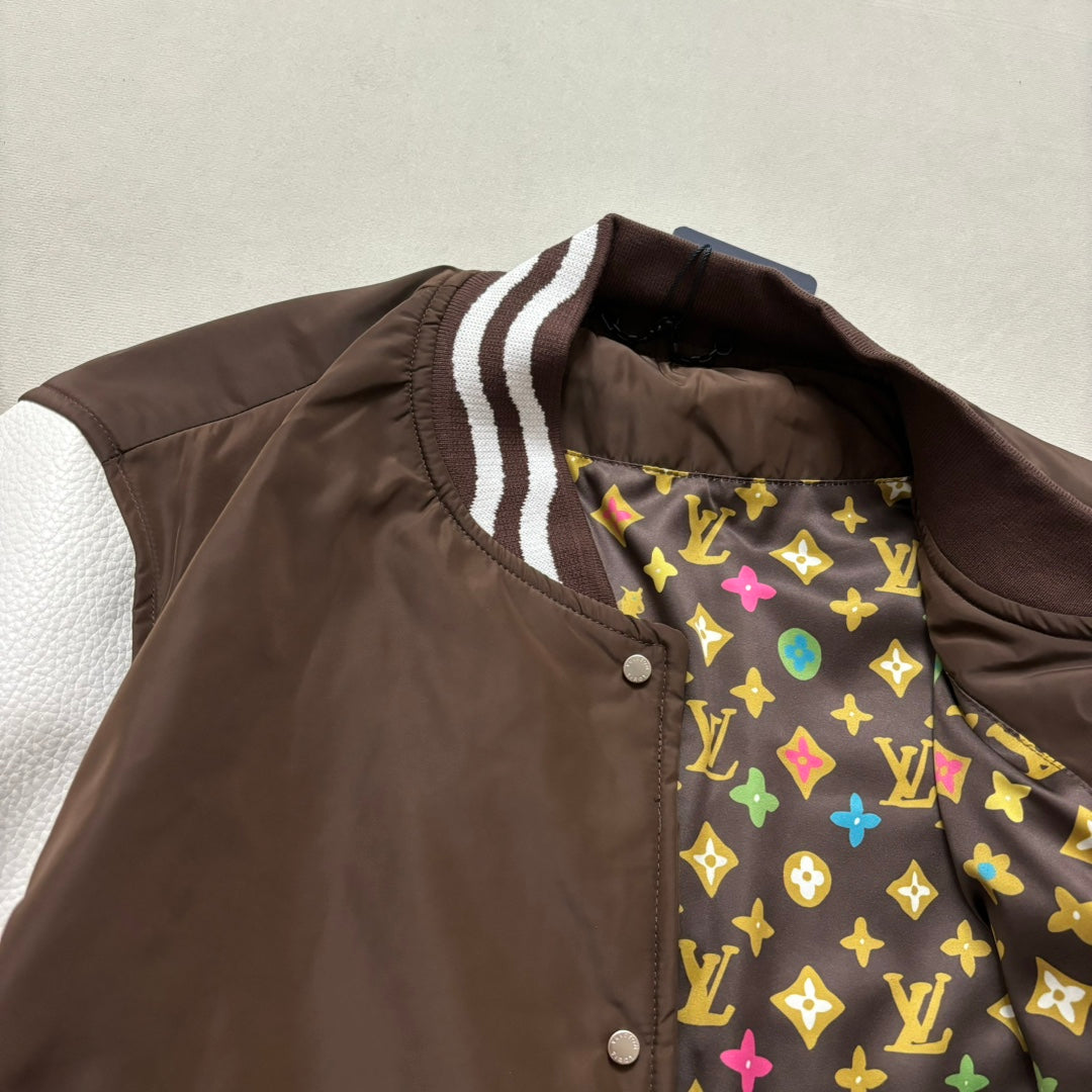 Lv Embroidered Varsity Jacket