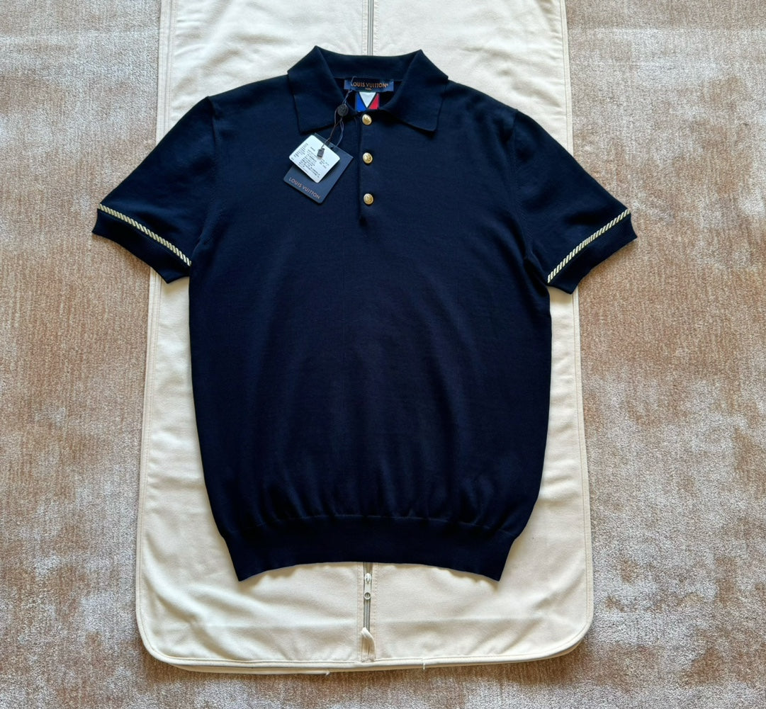 Lv Short-Sleeved Cotton Polo Shirt