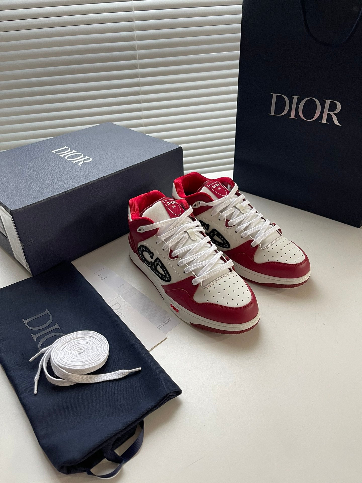 Dior B57 Mid-Top Sneaker Red