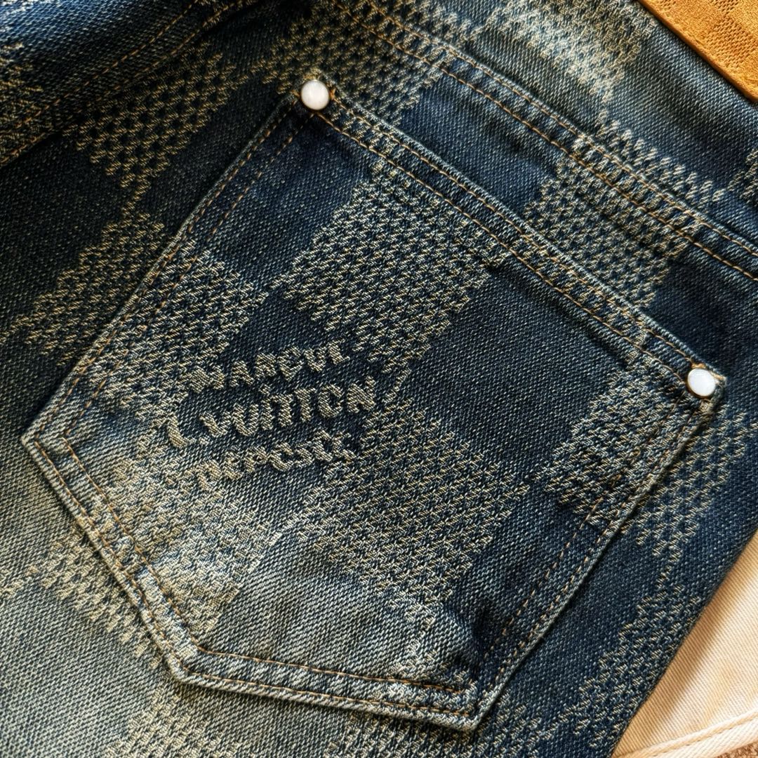 Louis Vuitton Monogram Denim Jacket and Jeans Set