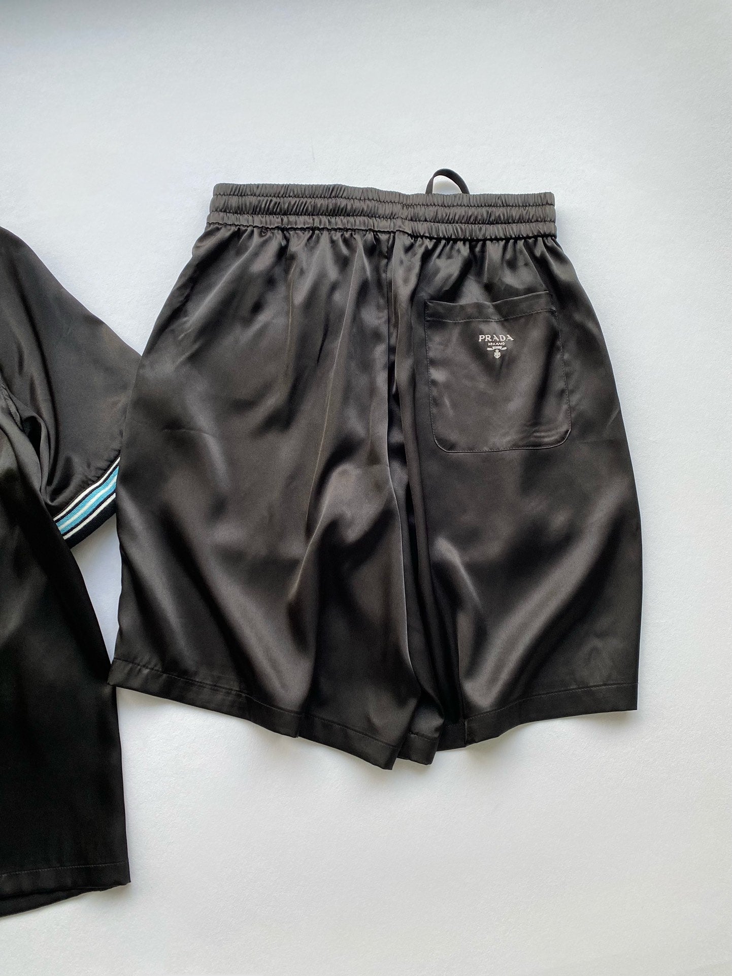 Prada Silk Shirt And Shorts Set