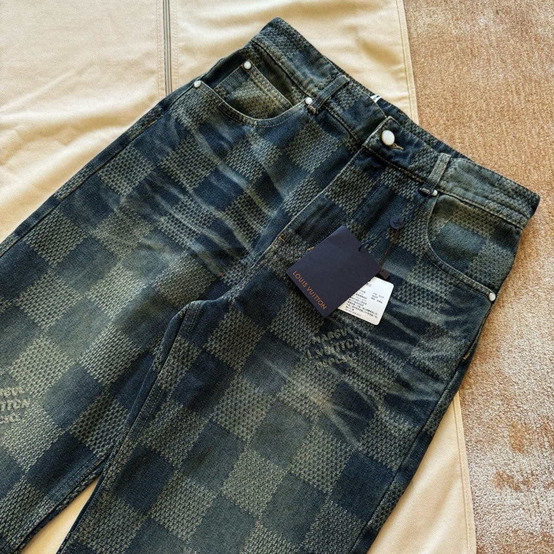 Louis Vuitton Monogram Denim Jacket and Jeans Set