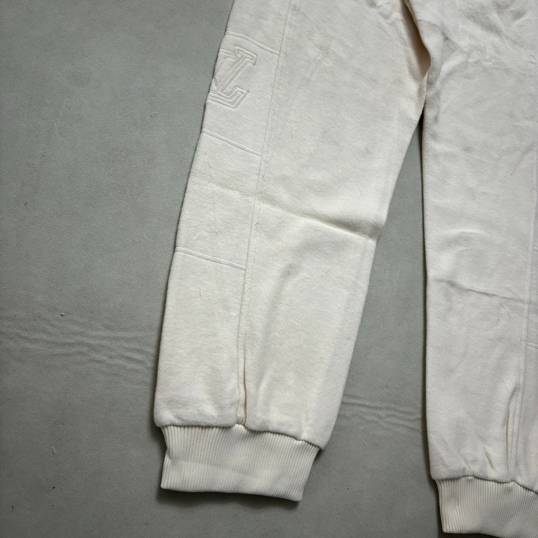 Lv Quilted Textured Wool Pants