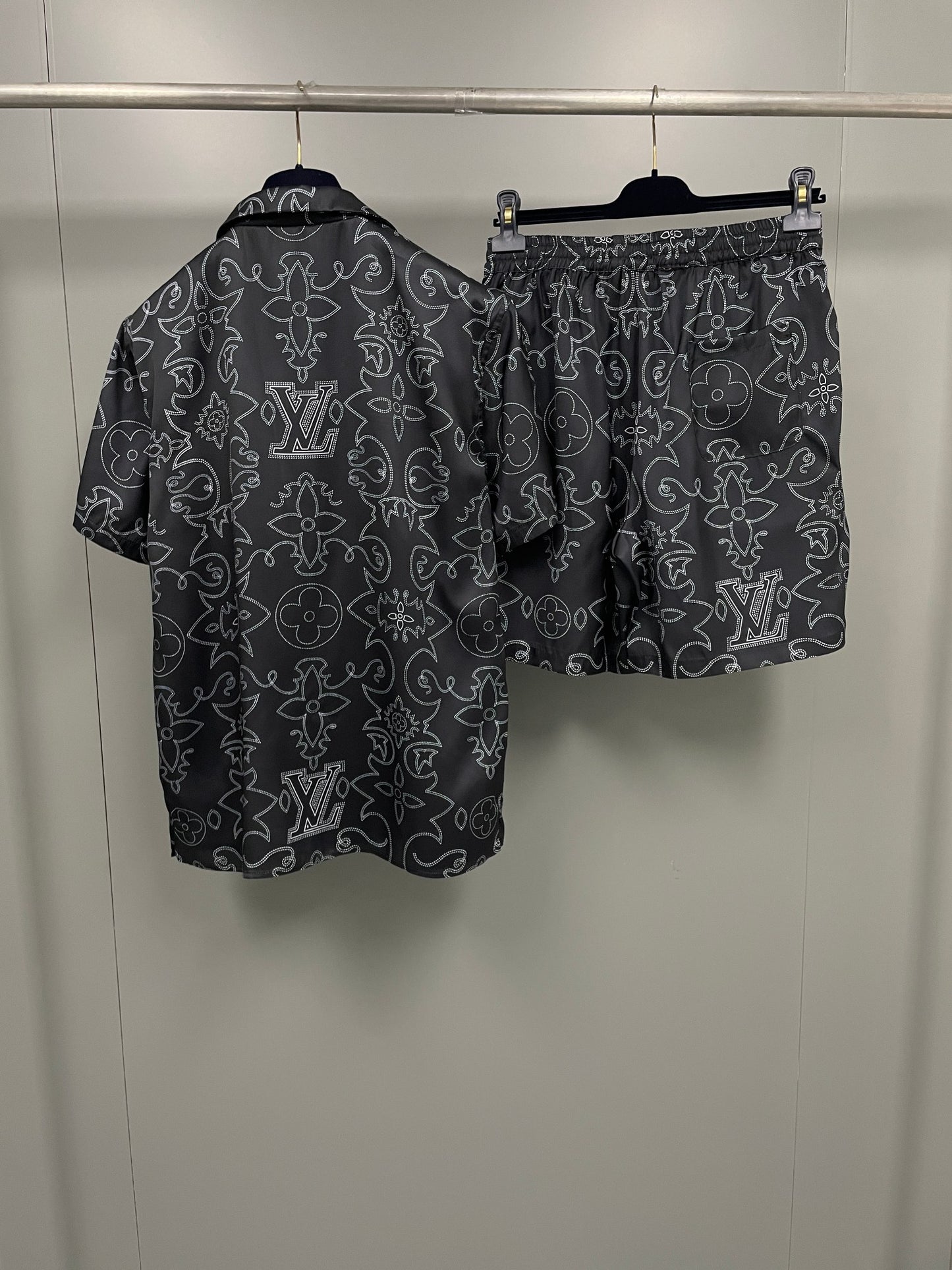 Louis Vuitton Monogram Silk Shirt And Shorts Set