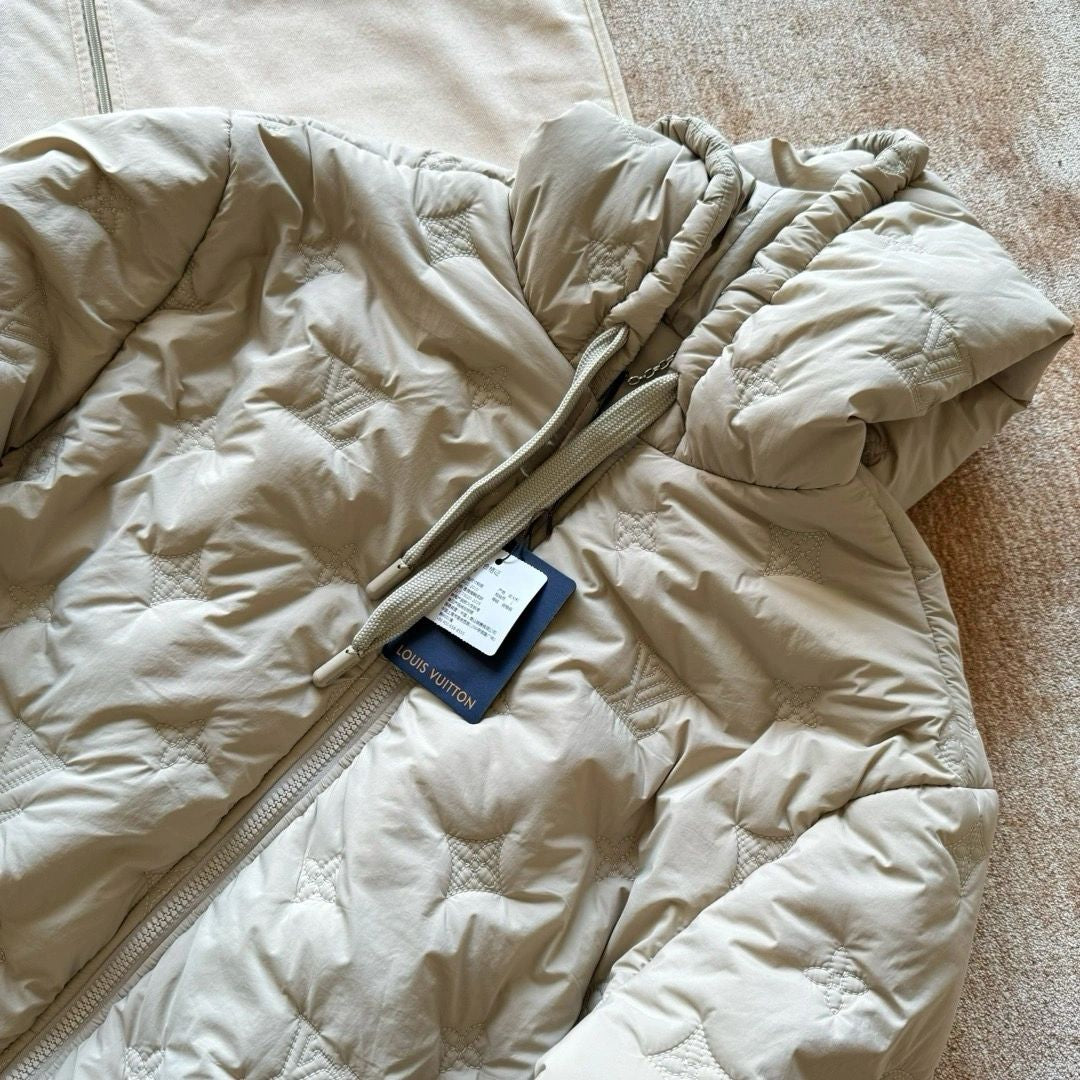 Lv Monogram Quilted Nylon Hooded Blouson