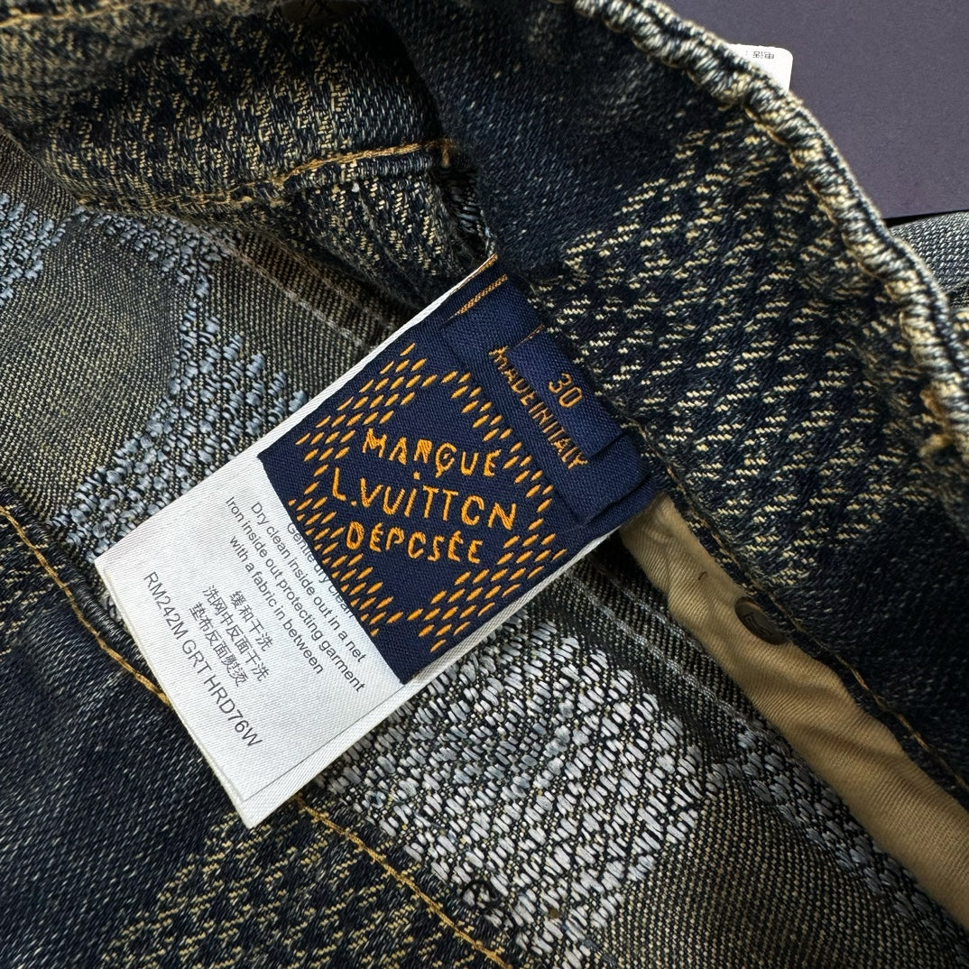 Louis Vuitton Monogram Denim Jacket and Jeans Set