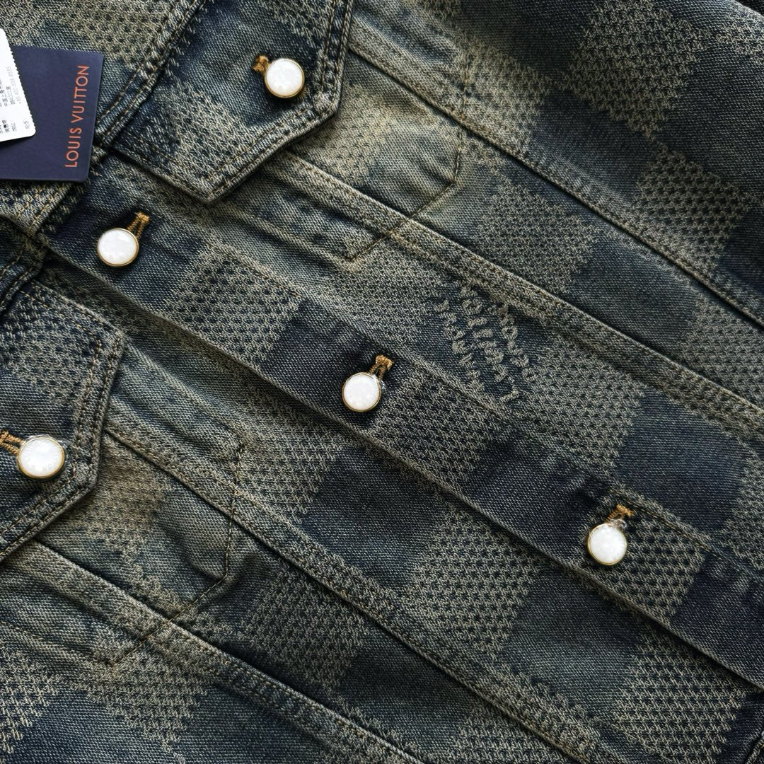 Louis Vuitton Monogram Denim Jacket and Jeans Set