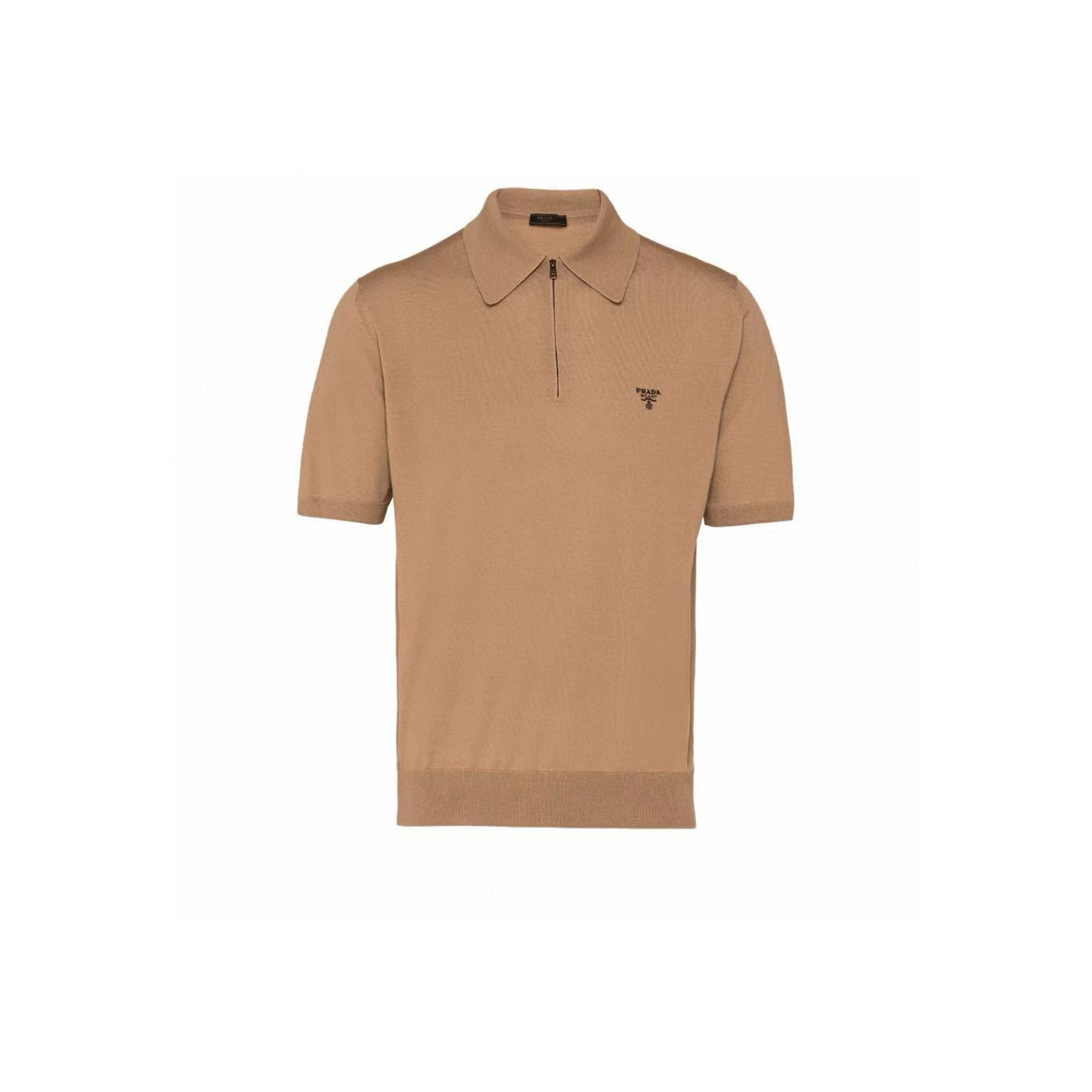 Prada Logo Wool Polo Half Zip Shirt