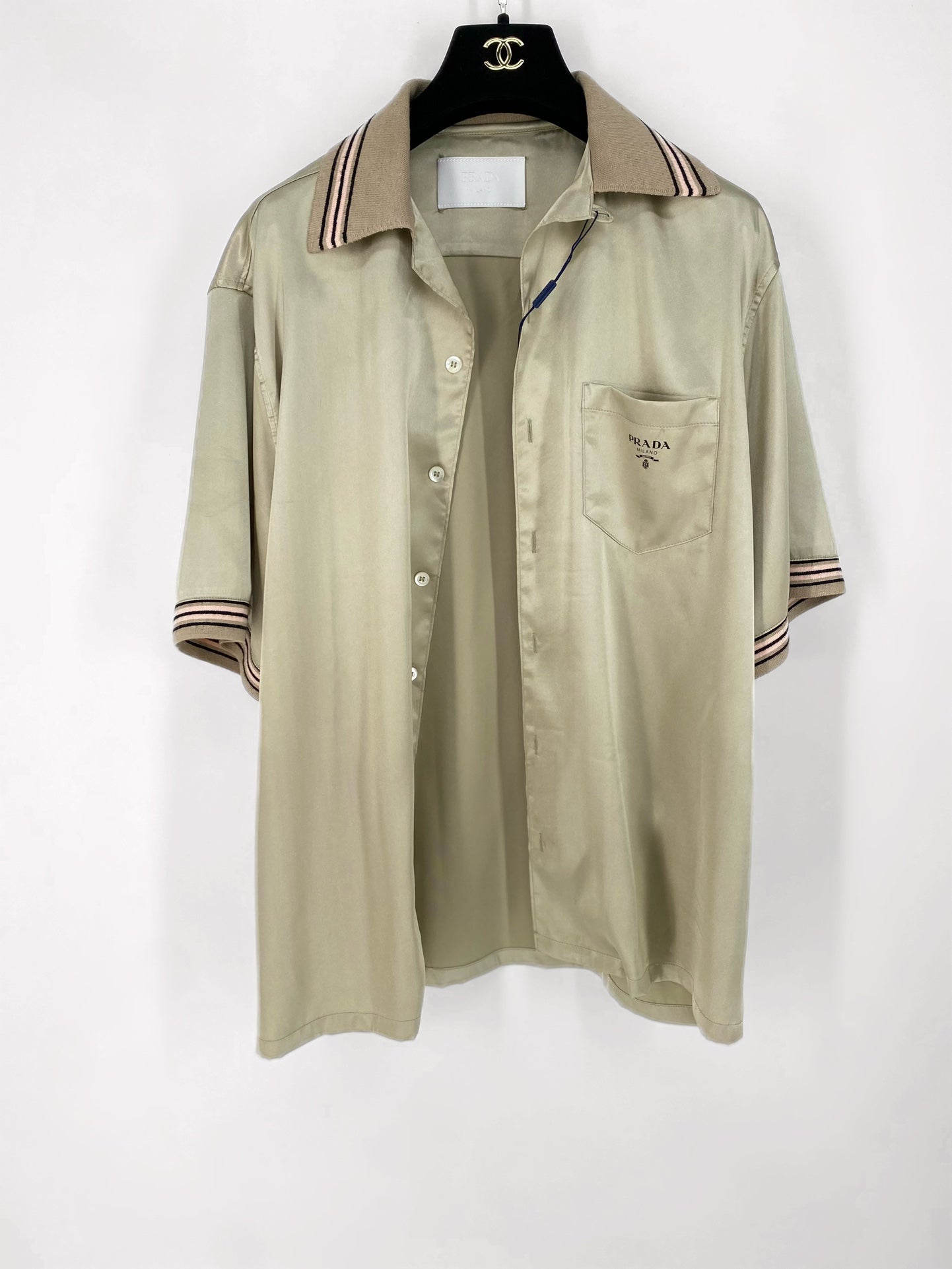 Prada Silk Shirt And Shorts Set