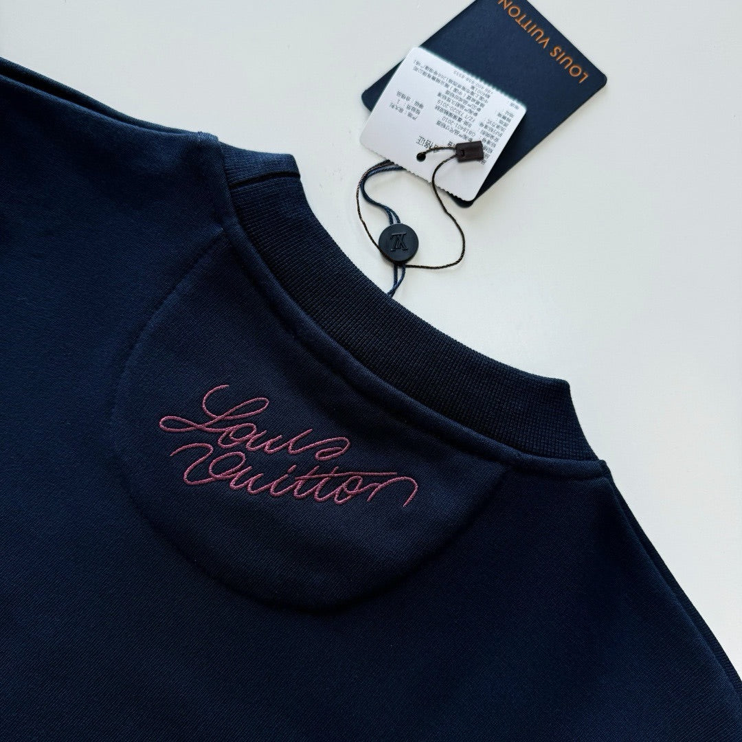 Lv Embroidered Signature Crewneck