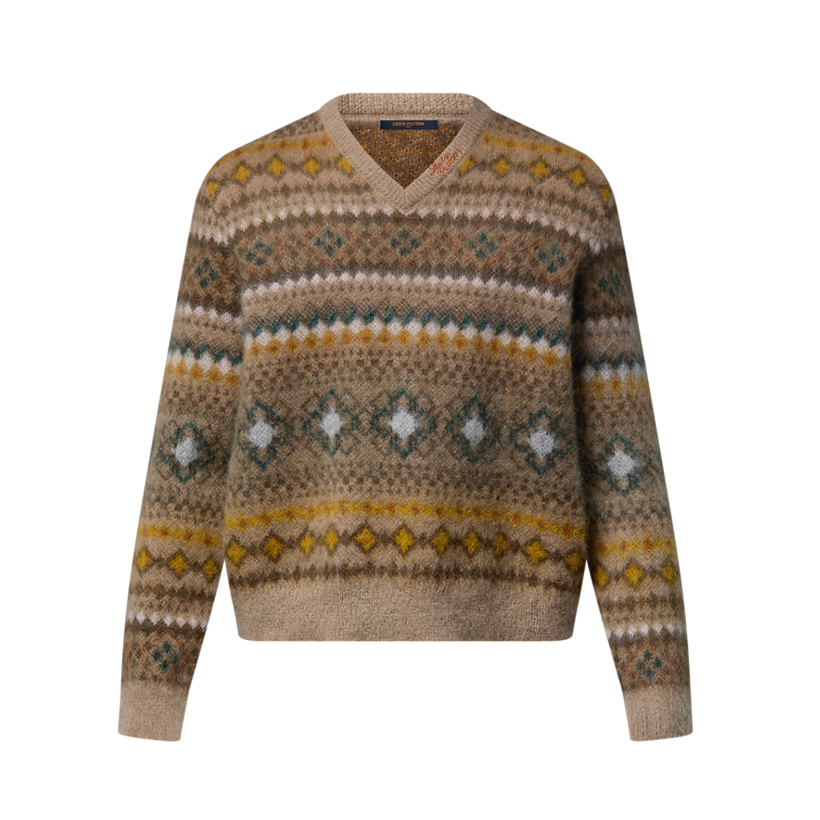 Lv Mohair Blend Fair Isle Pullover