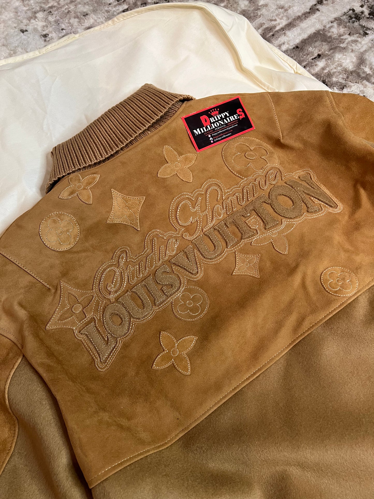 Lv Mixed Material Leather Teddy Blouson