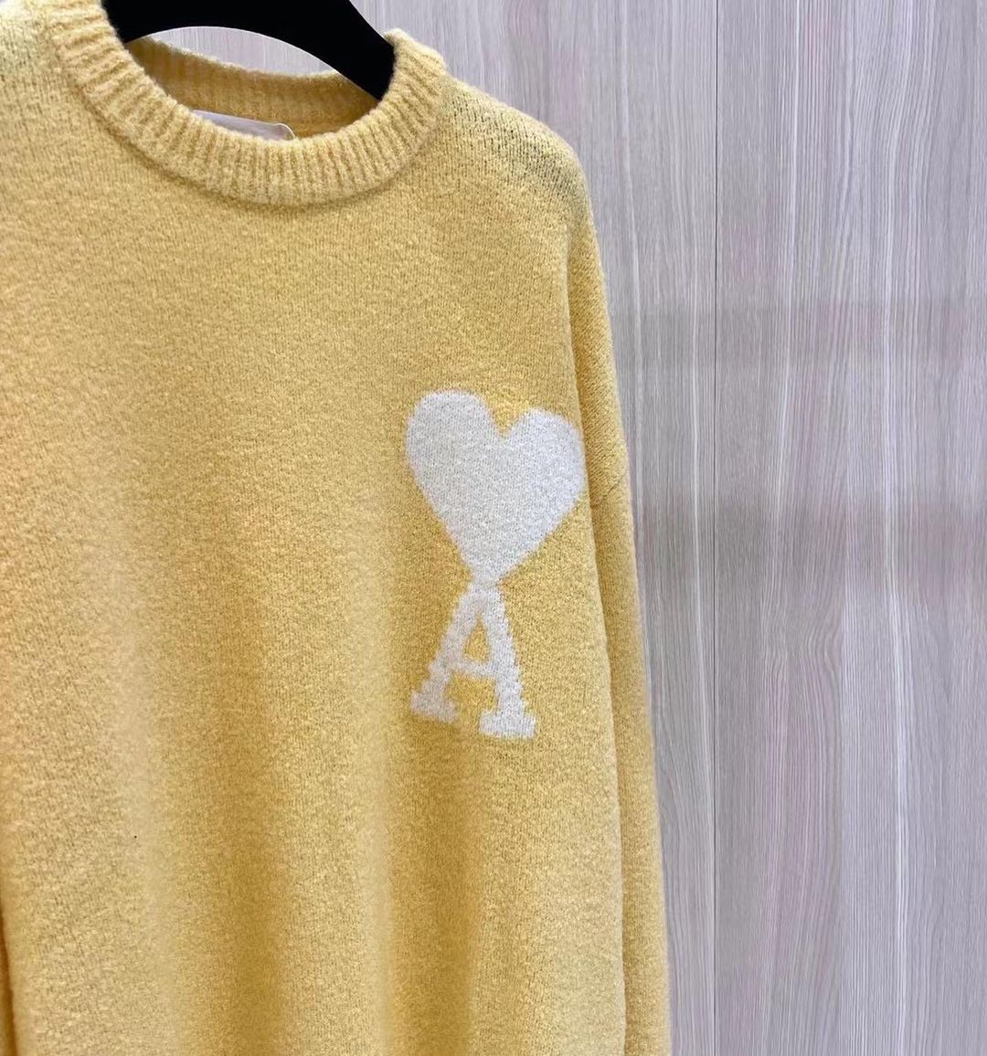 AMI PARIS cloudy wool logo sweater