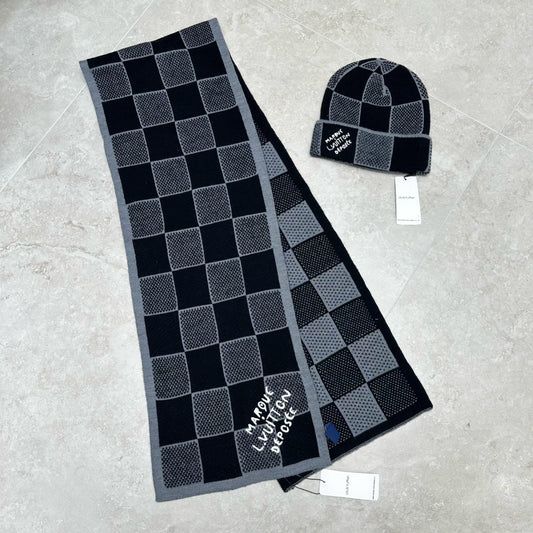 Lv Damier Heritage Scarf & Beanie