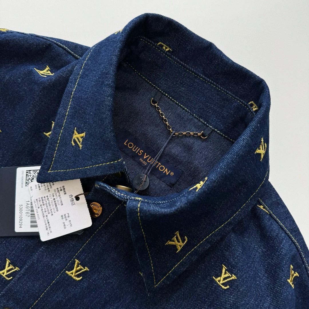 Louis Vuitton Monogram Denim Shirt And Shorts Set