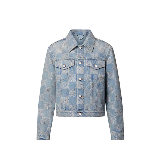 Lv Denim Jacket With Crystals