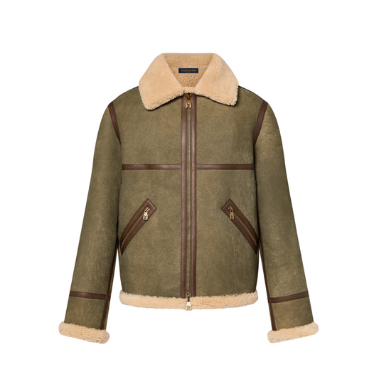 Lv Leather Aviator Jacket