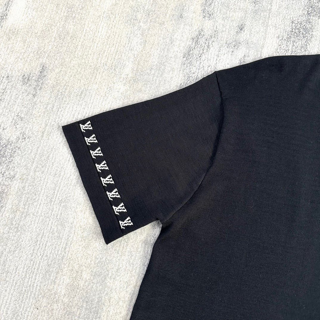 Lv Short-Sleeved Damier Wool Shirt