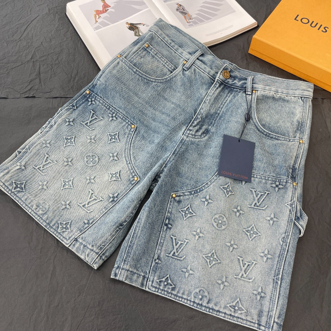 LV Monogram Denim Carpenter Shorts