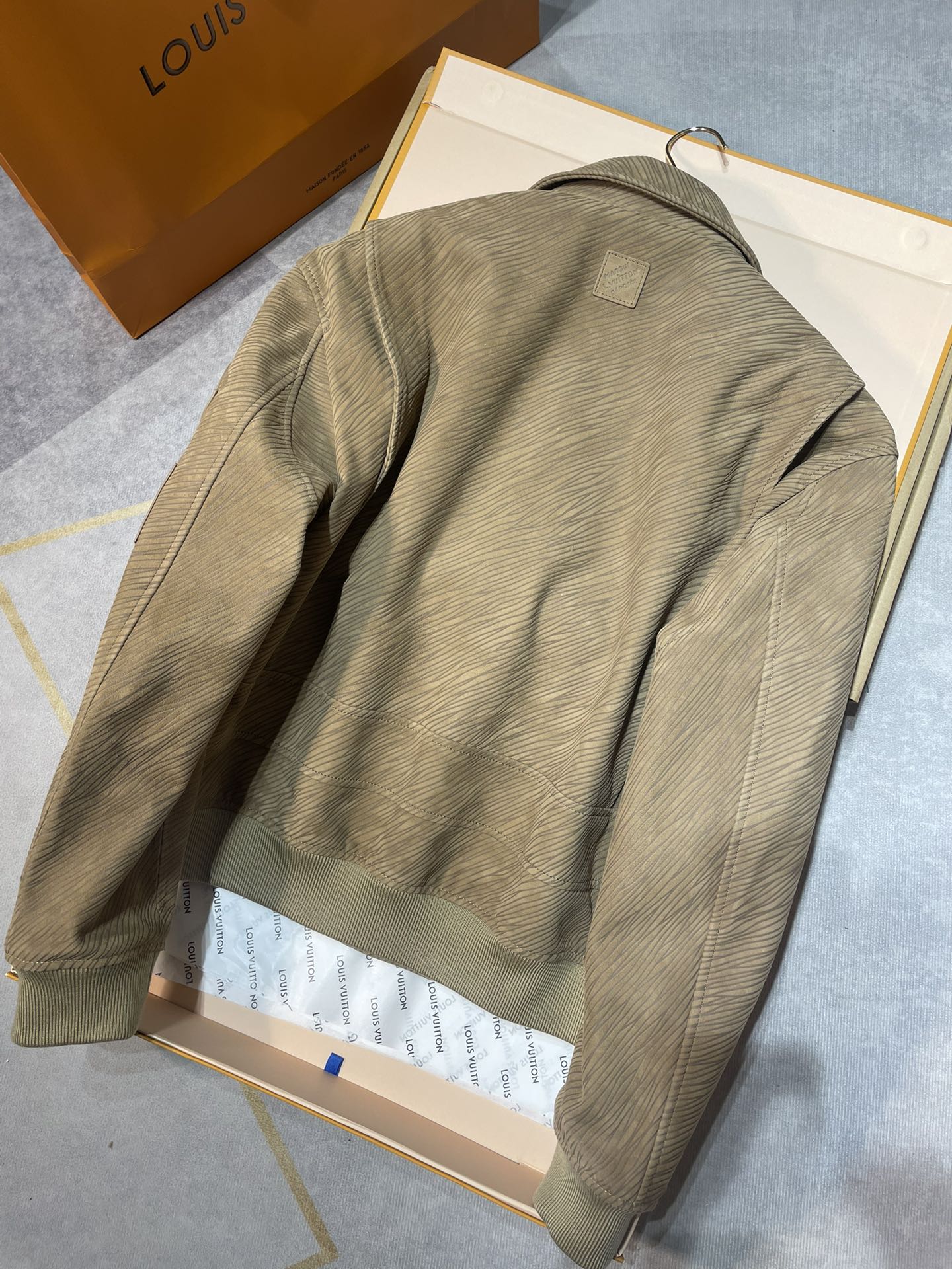 Lv Epi Embossed Leather Flight Jacket