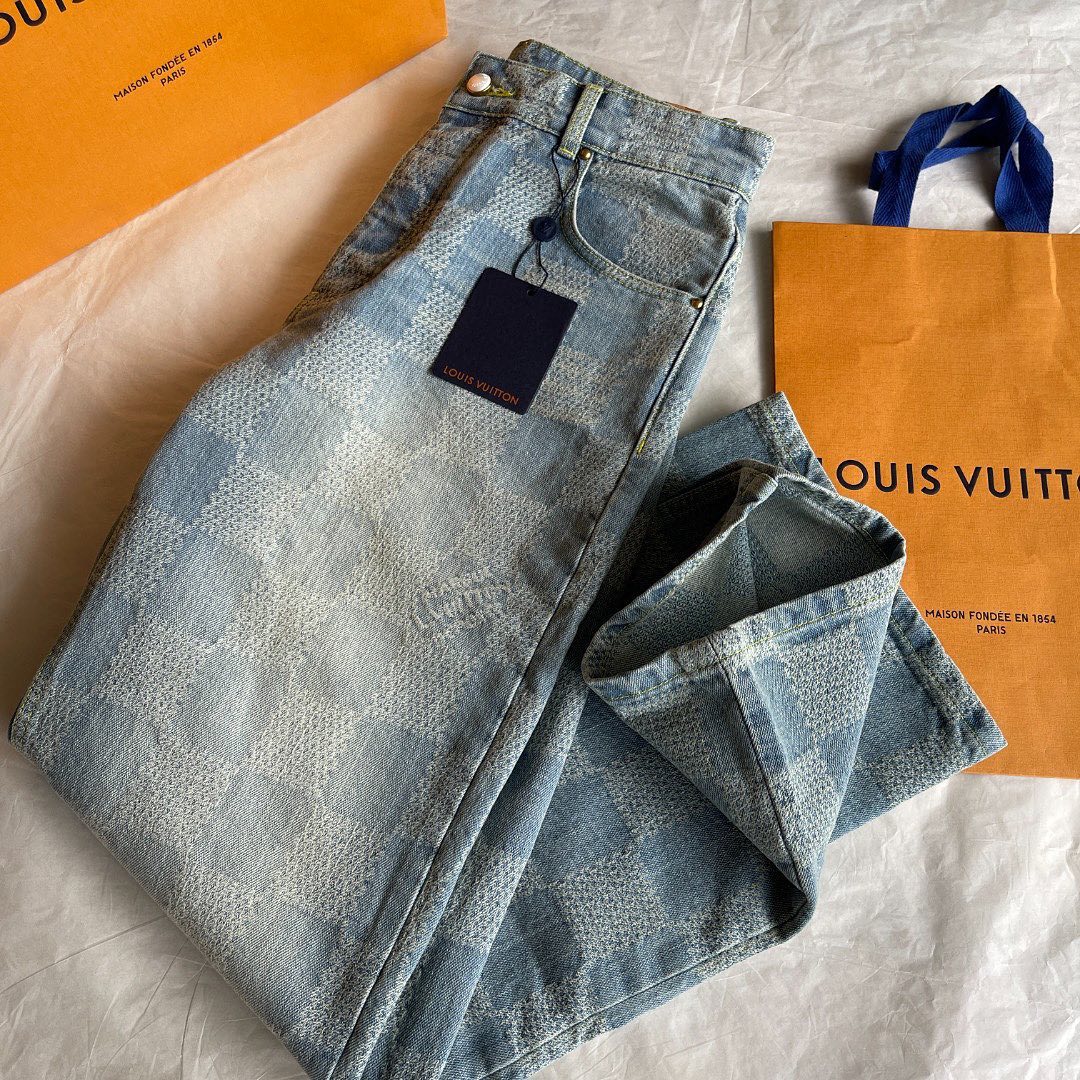 LV Monogram Denim Carpenter Pants