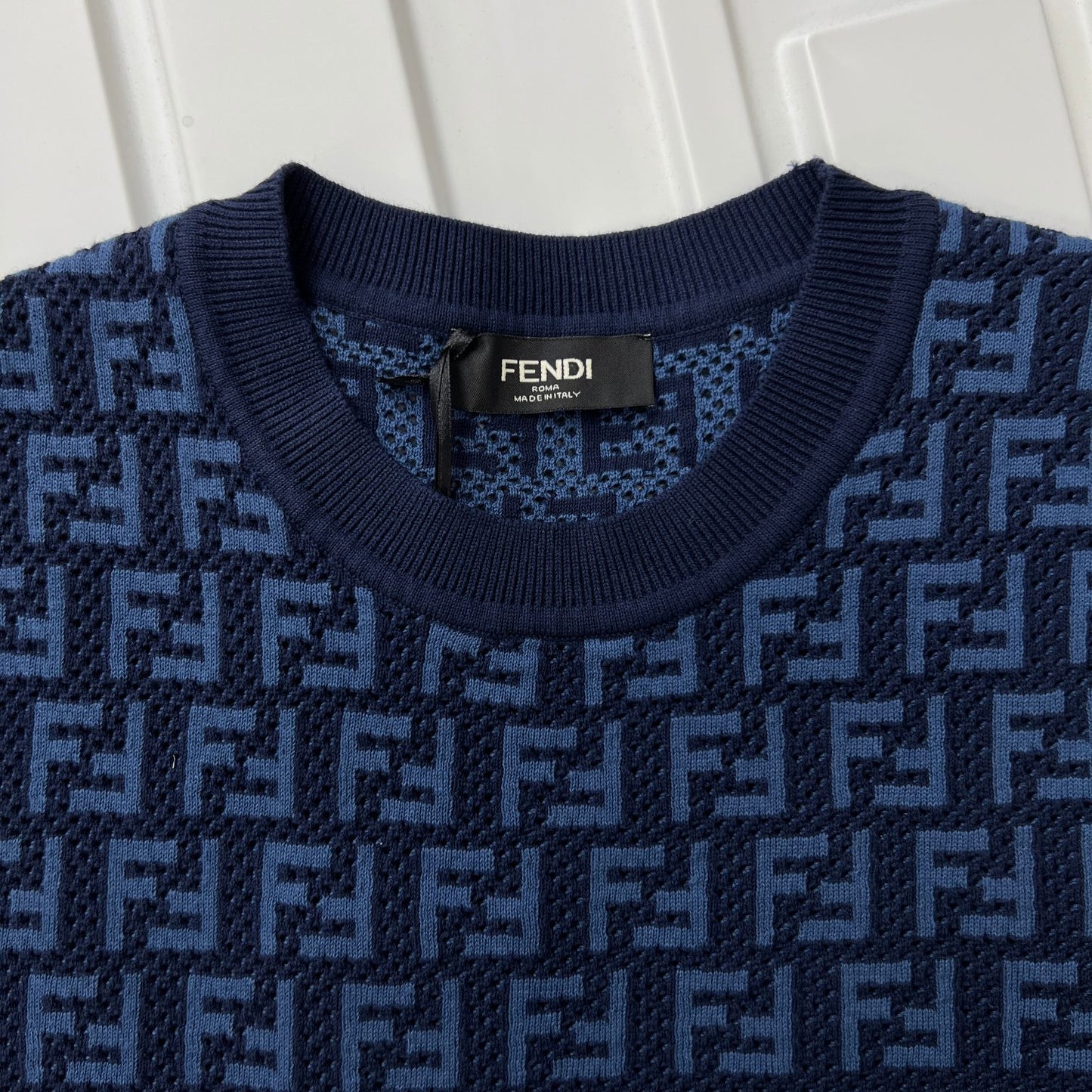 FENDI Anagram Logo Embroidered Cotton Jersey T-Shirt