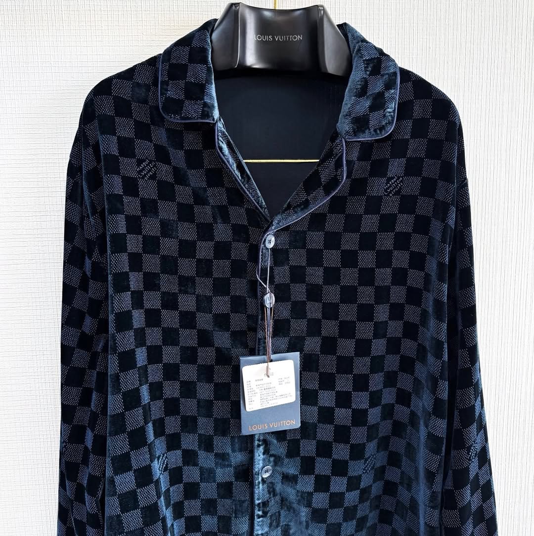 Lv Silk-Blend Velvet Long-Sleeved Evening Overshirt