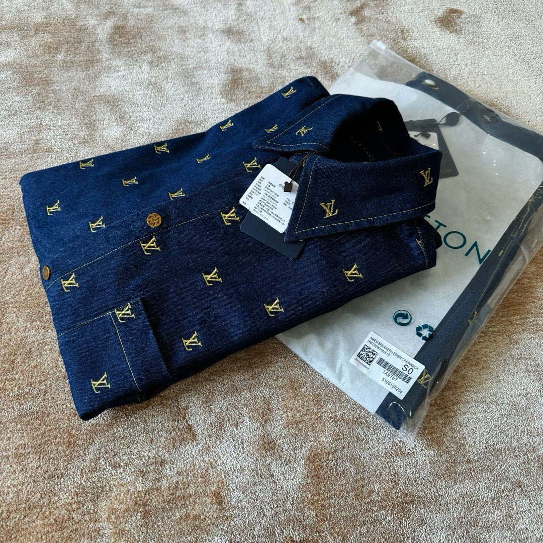 Louis Vuitton Monogram Denim Shirt And Shorts Set