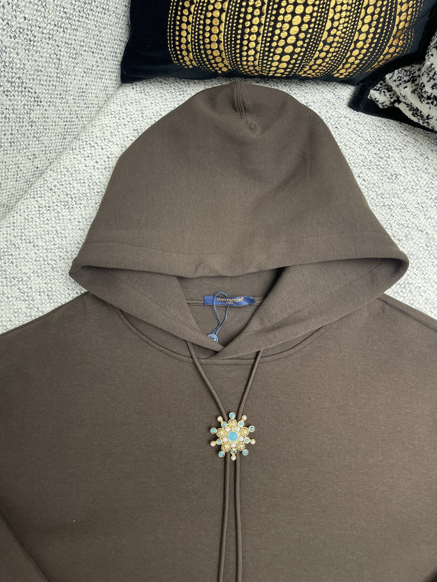 Lv Embelished Cotton Hoodie