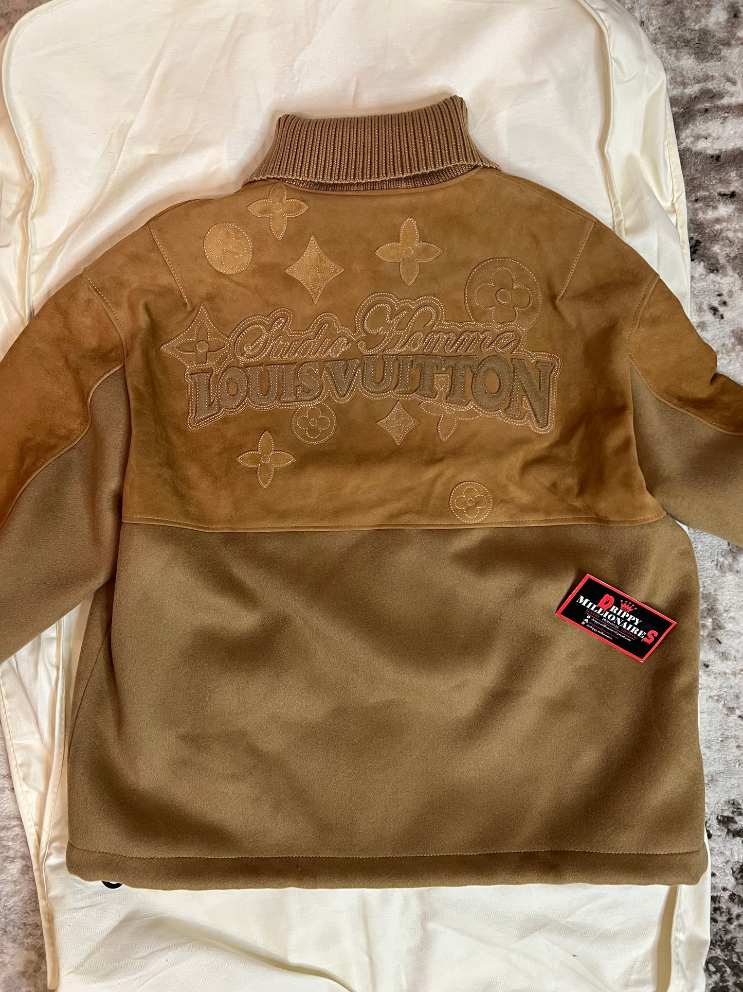 Lv Mixed Material Leather Teddy Blouson