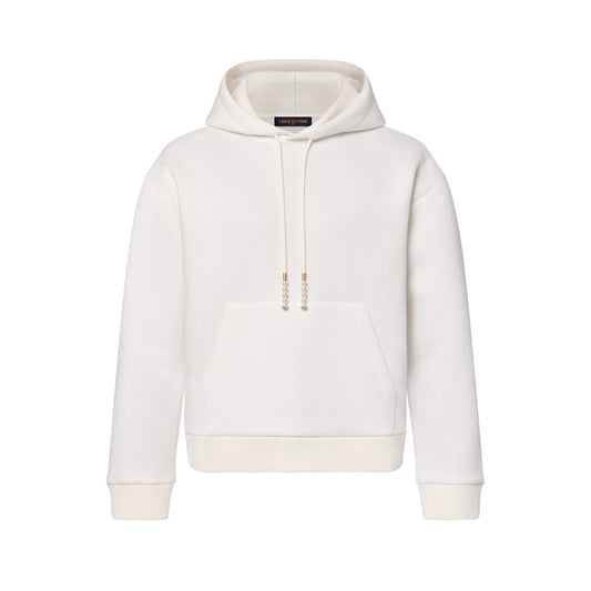 Lv Embroidered Jersey Hoodie