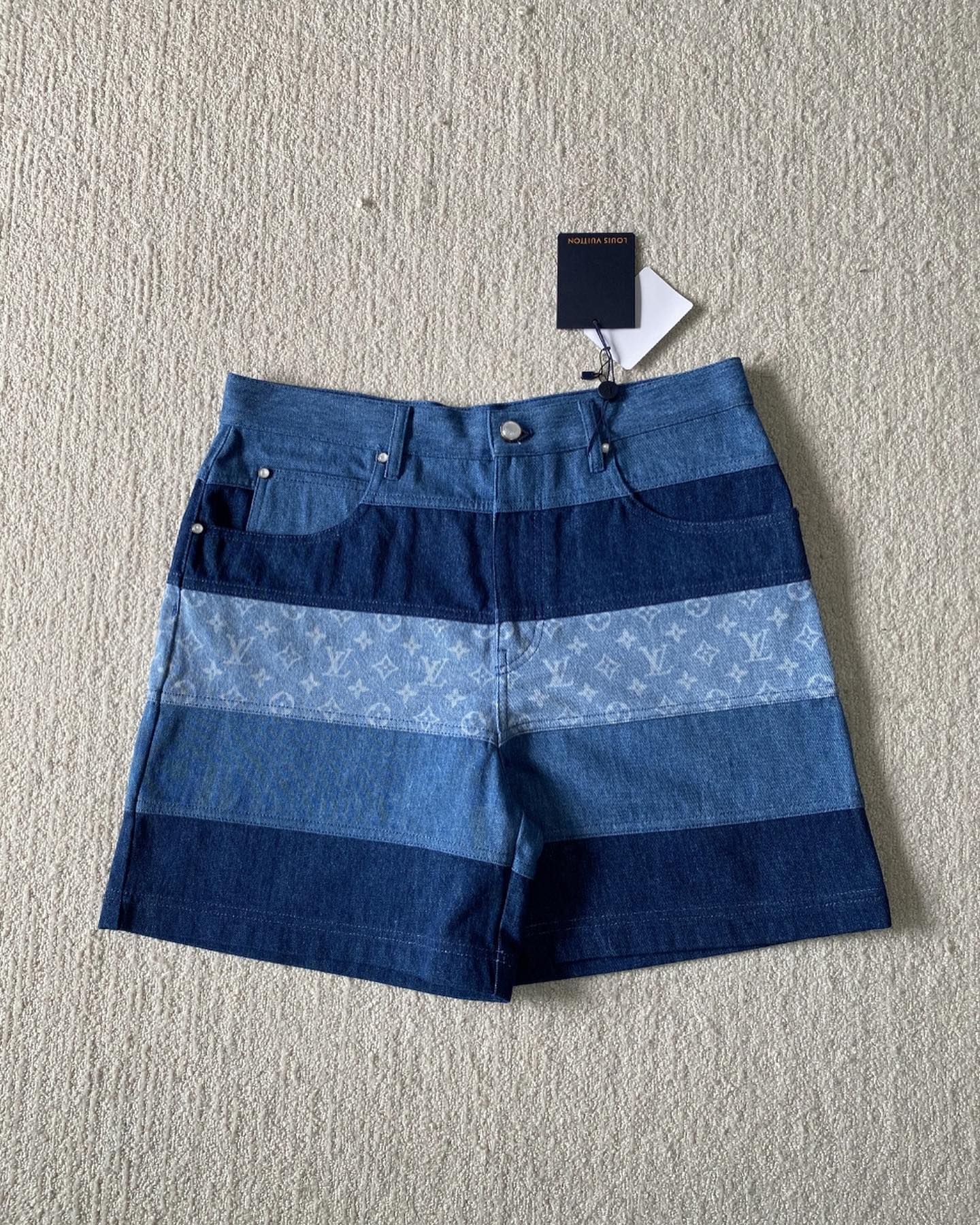 LV Monogram Denim Carpenter Shorts