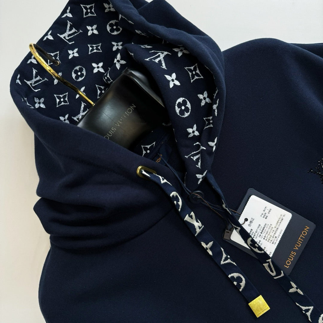 Lv Embroidered Signature Hoodie