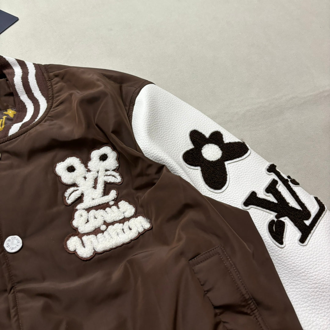 Lv Embroidered Varsity Jacket