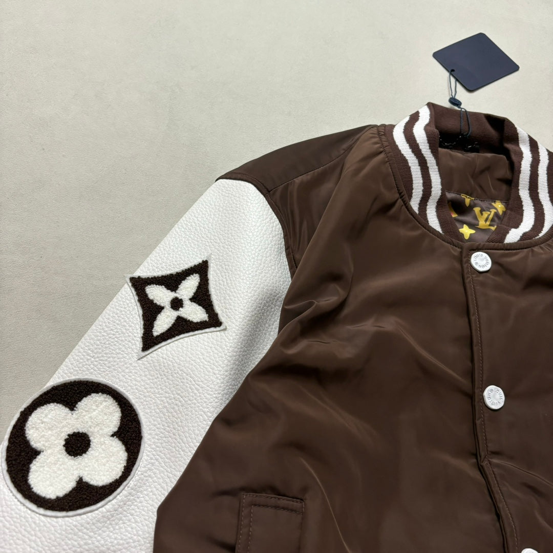 Lv Embroidered Varsity Jacket