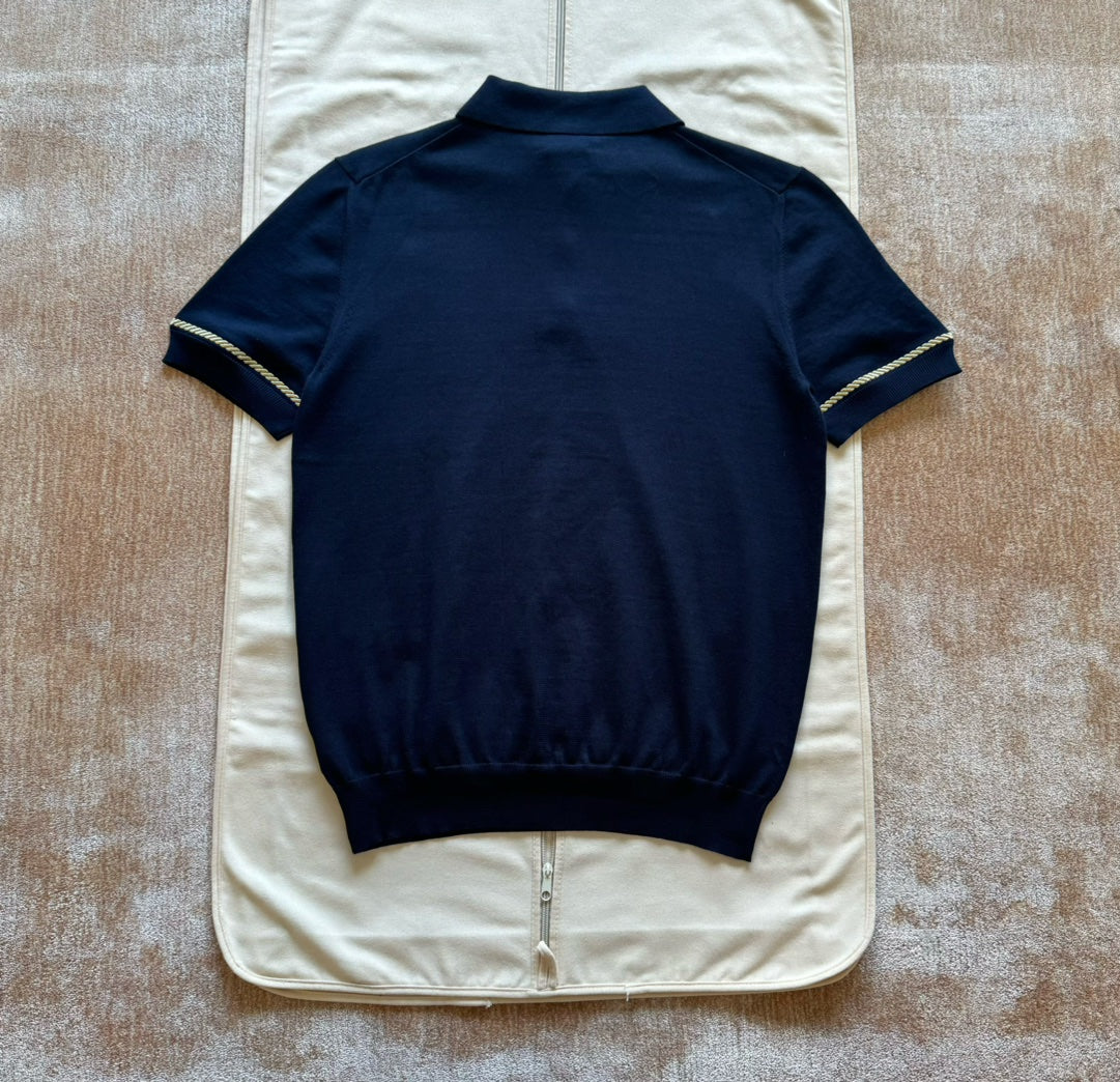 Lv Short-Sleeved Cotton Polo Shirt