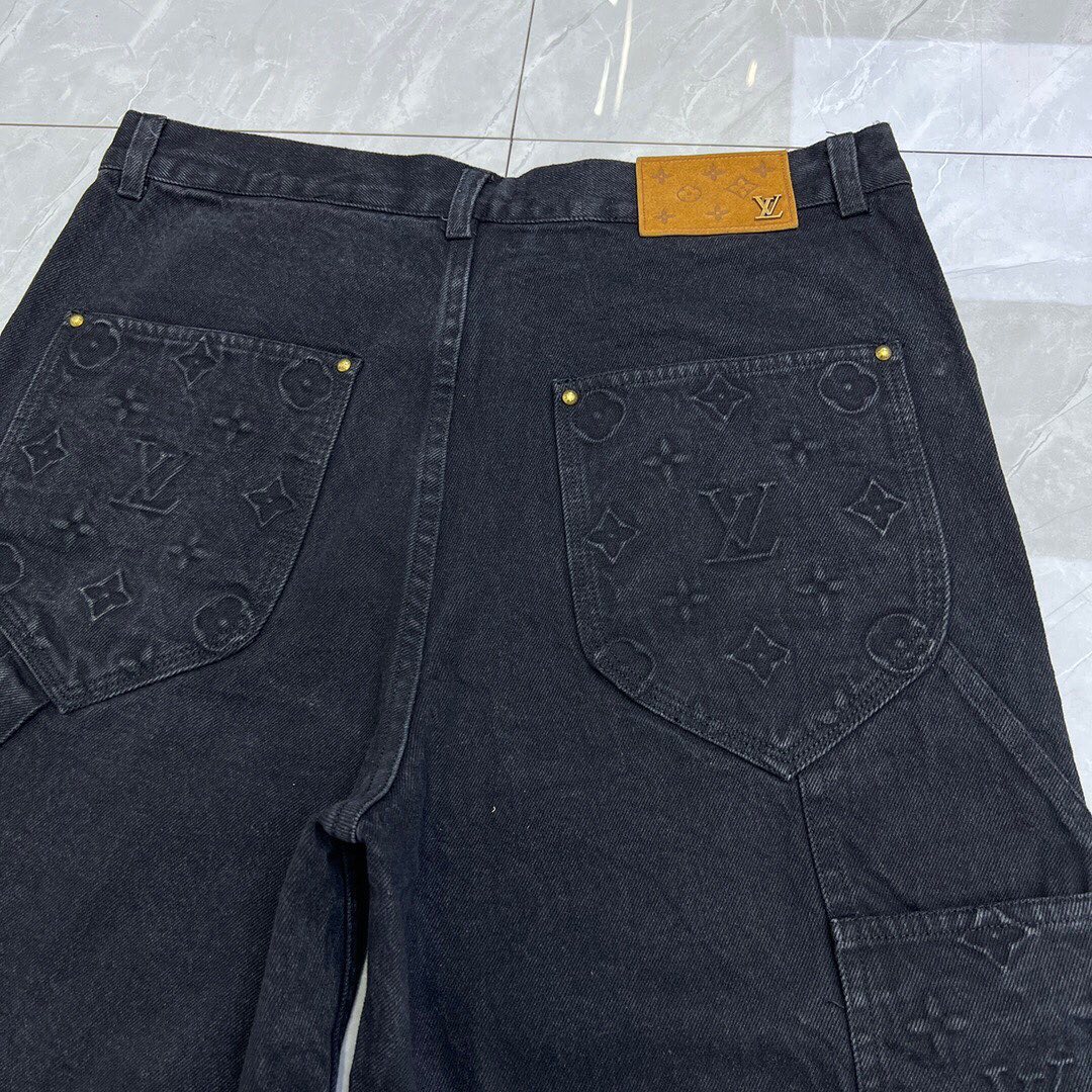 LV Monogram Denim Carpenter Shorts