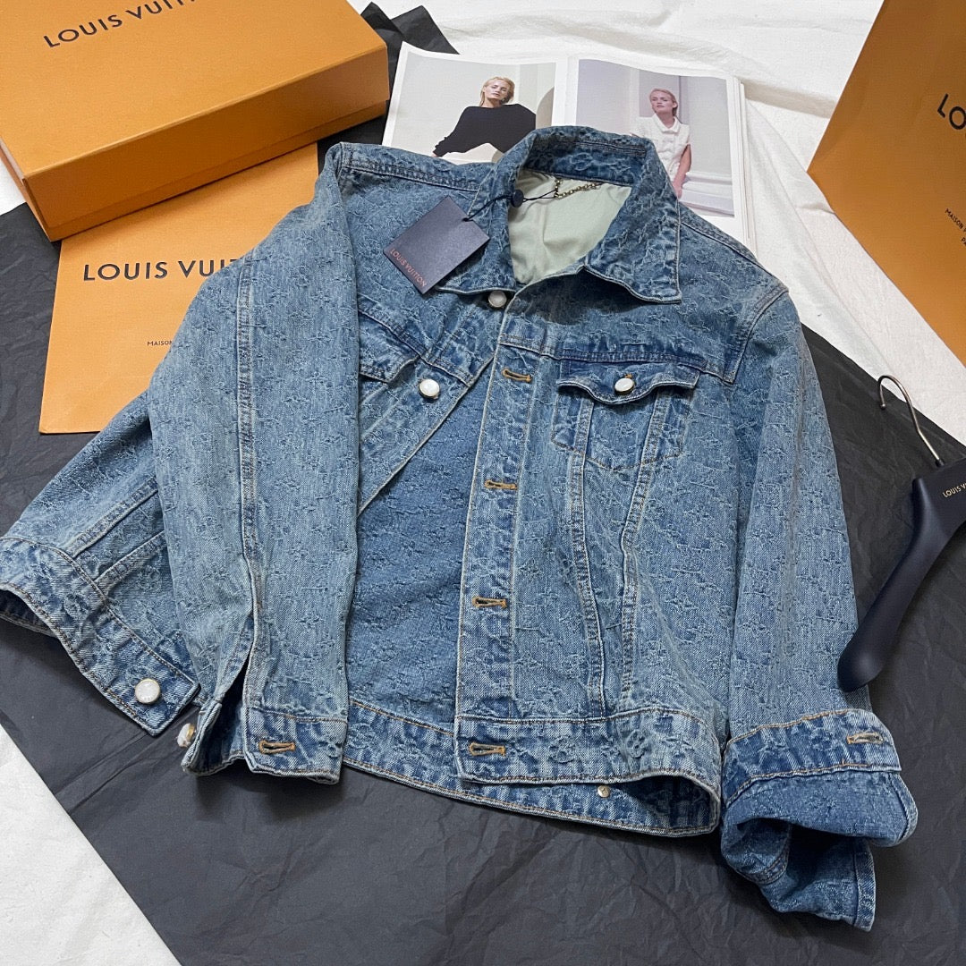 Lv Monogram Jacquard Denim Jacket